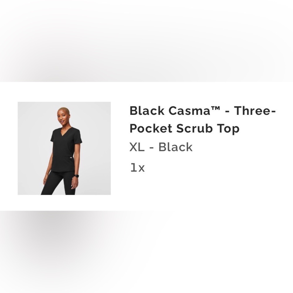 Figs Women's Scrub Set - Casma Top XL / Zamora Jogger XL - BLACK - Picture 5 of 16